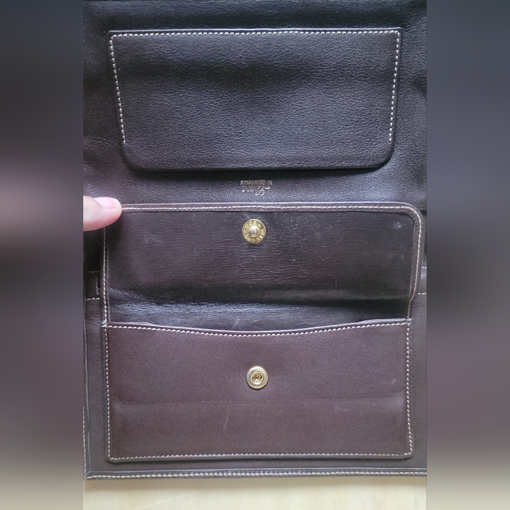 LOEWE BIFOLD WALLET Vintage Signature Tan Suede/Leather Wallet - Picture 9 of 16
